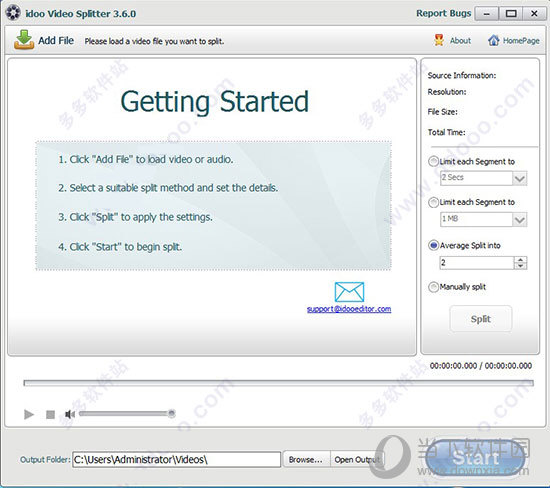 idoo Video Splitter(电脑长视频分割软件) V3.6.0 破解版