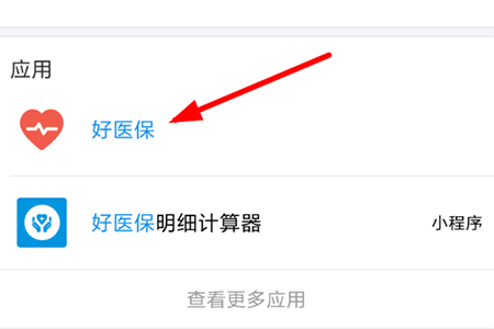点击“好医保”并进入到应用界面