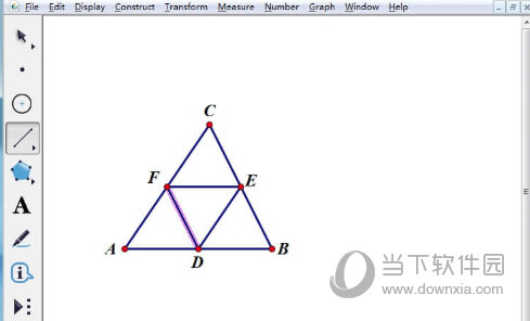 几何画板怎么将三角形分成面积相等四部分