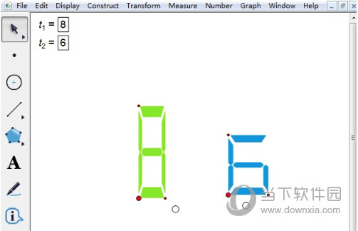 几何画板如何制作彩色液晶显示数字