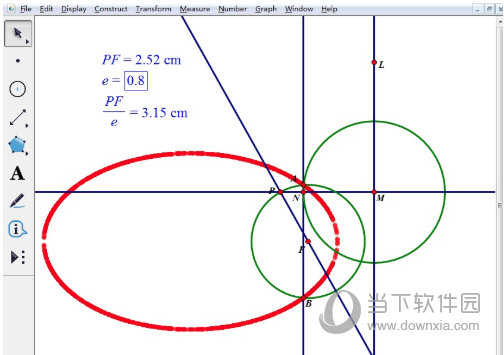 几何画板如何用椭圆第二定义画椭圆