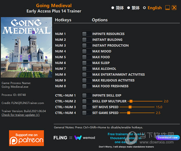 going medieval修改器 V1.0 3DM版