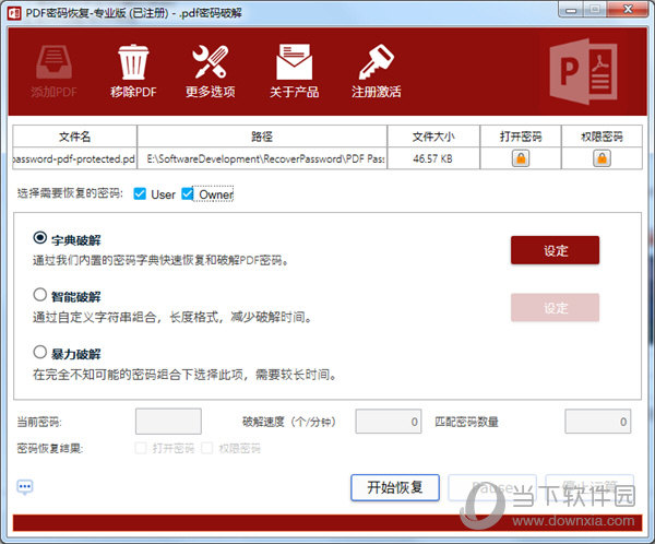 PDF密码恢复软件 V4.0 中文版